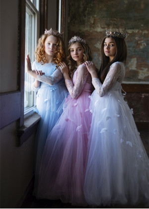 Amazing Butterflies Lace Flower Girl Dress